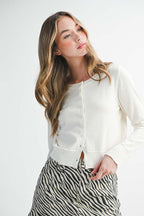 Ribbed Button-Up Knit Cardigan