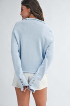 Cropped Knit Button Cardigan