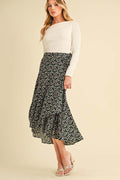 Floral Wrap Midi Skirt