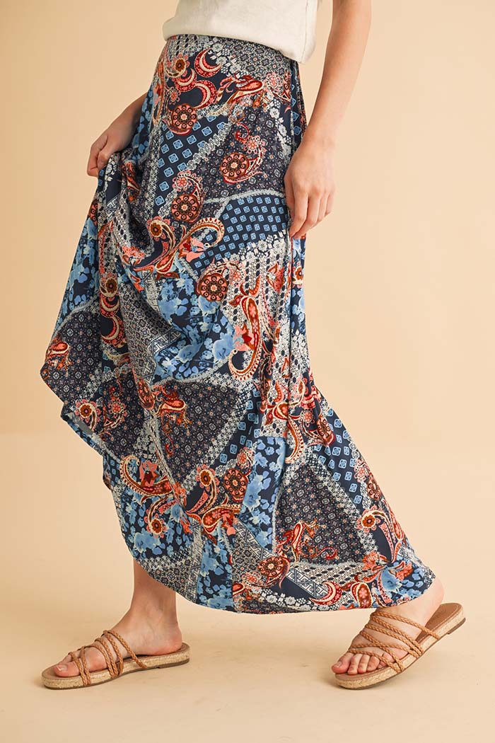 Patchwork Boho Maxi Skirt