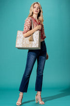 Golden Botanica Jute Tote
