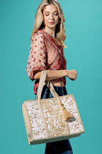 Golden Botanica Jute Tote