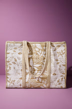 Golden Botanica Jute Tote