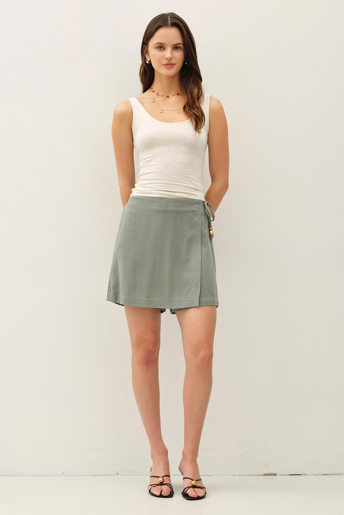 Linen Wrap Skort