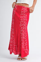 Polka Floral Maxi Skirt