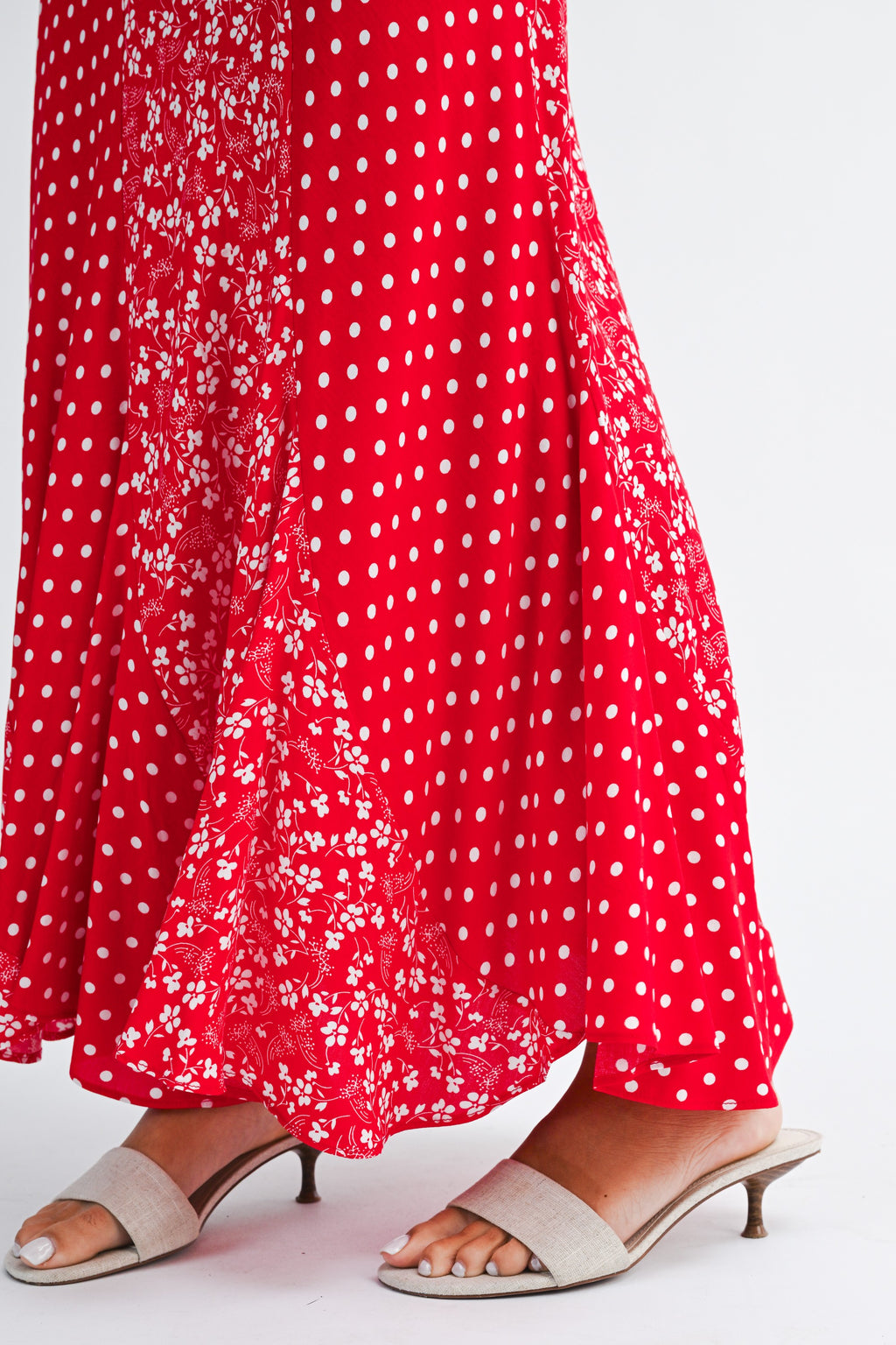 Polka Floral Maxi Skirt