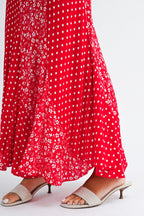 Polka Floral Maxi Skirt