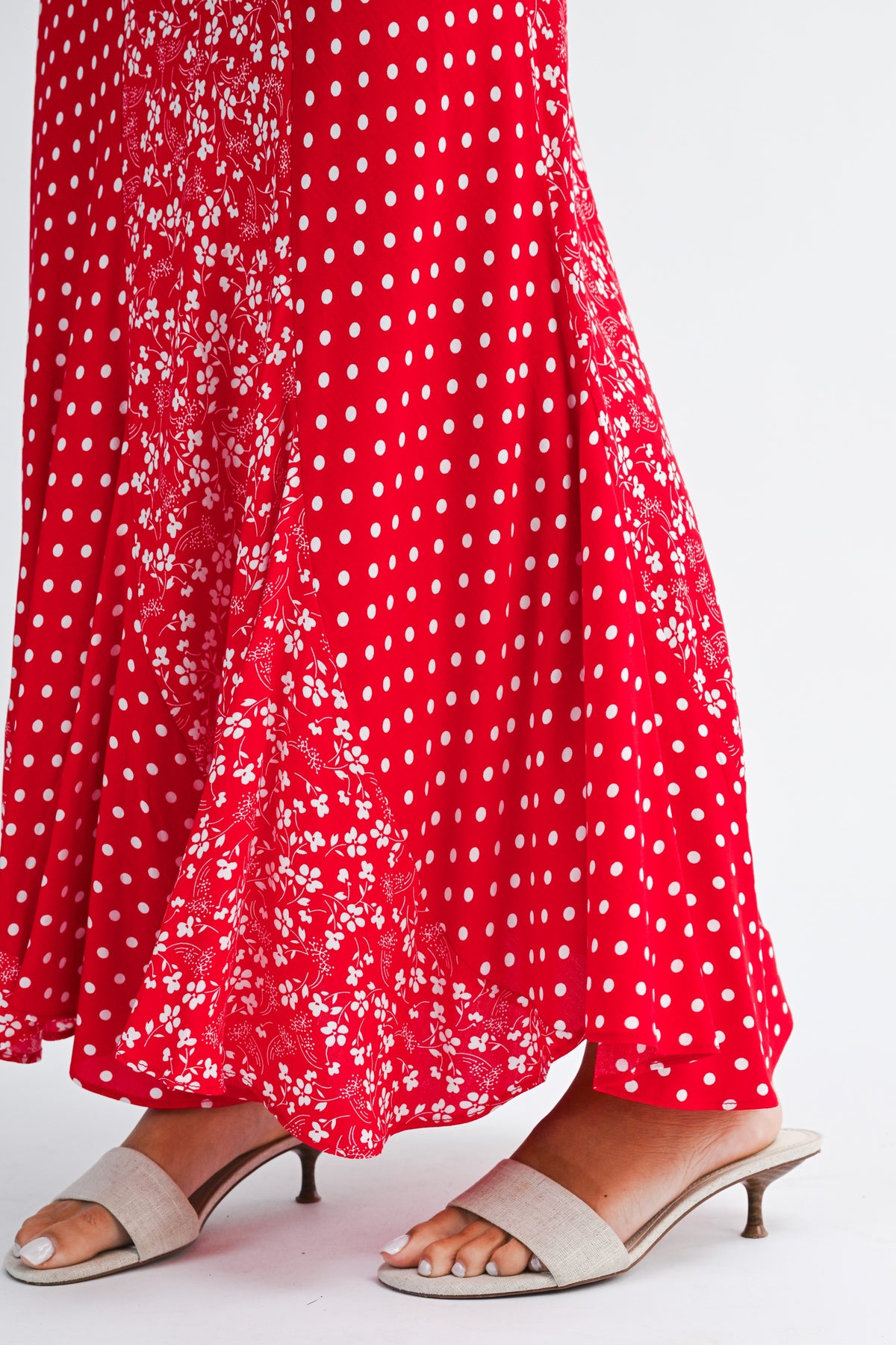 Polka Floral Maxi Skirt