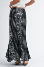 Polka Floral Maxi Skirt