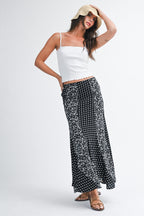 Polka Floral Maxi Skirt