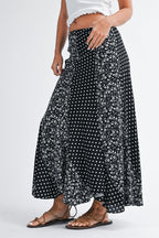 Polka Floral Maxi Skirt