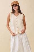 Button Front Knit Vest