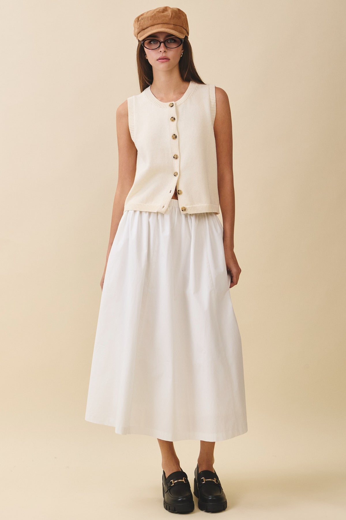 Button Front Knit Vest