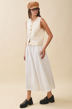 Button Front Knit Vest