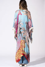Safari Sky Fringed Duster Kimono