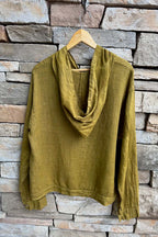Italian One Size Linen Hooded Jacket