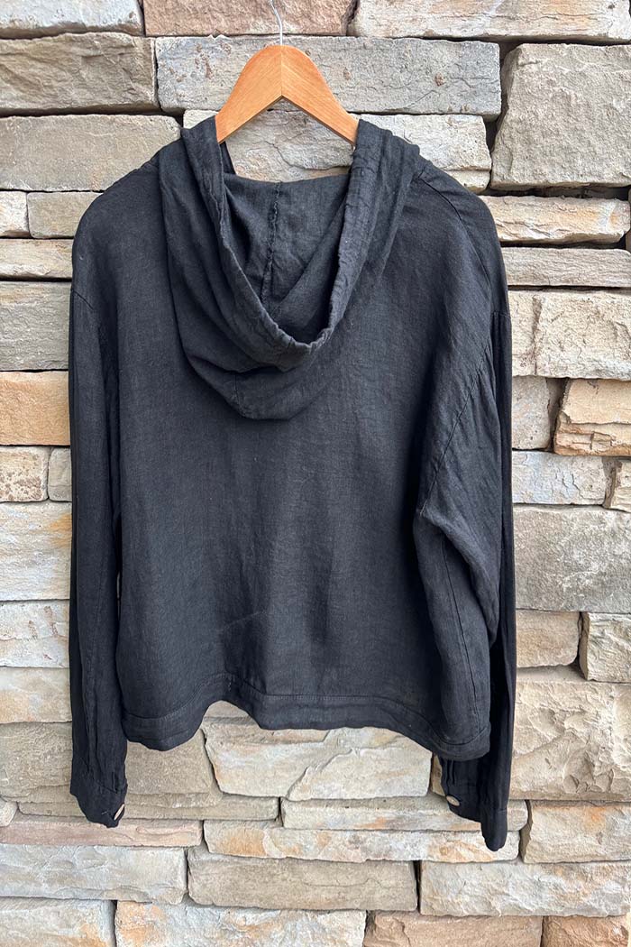 Italian One Size Linen Hooded Jacket