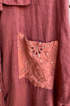 Italian Sequin Pocket Linen Shirt
