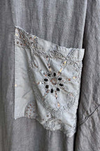 Italian Sequin Pocket Linen Shirt