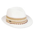 Beaded White Fedora