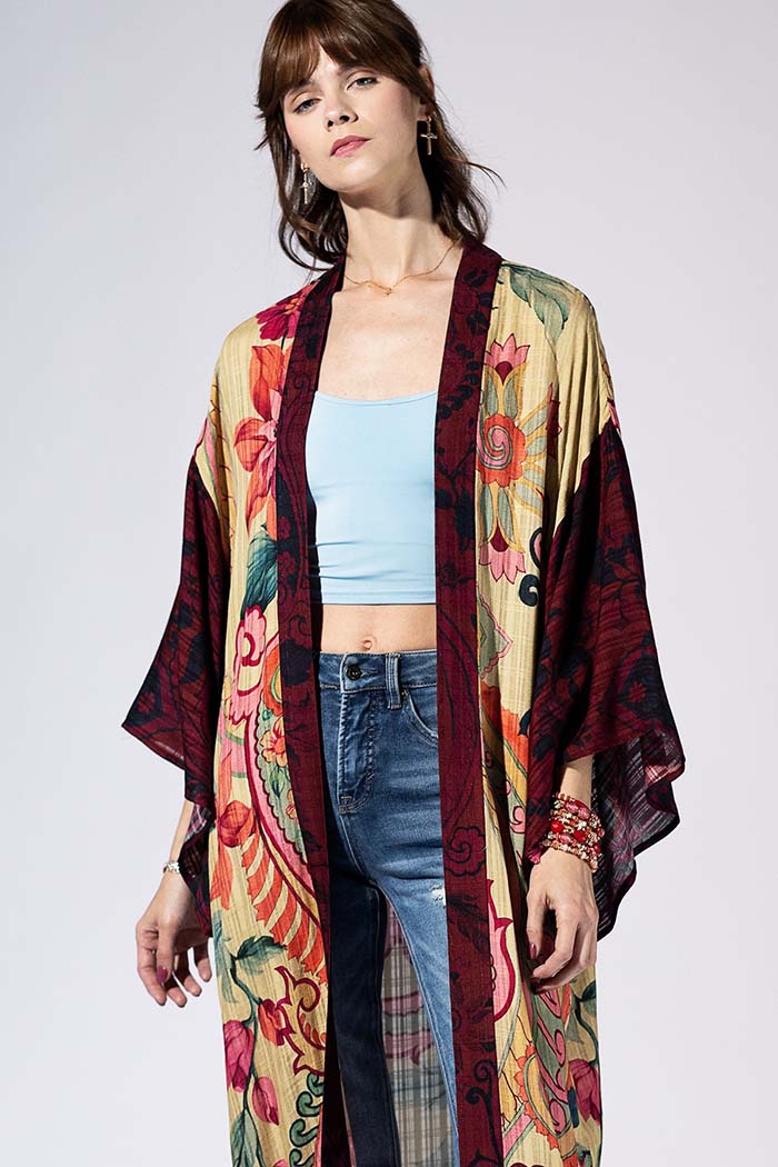 Firekiss Dahlia Paisley Kimono