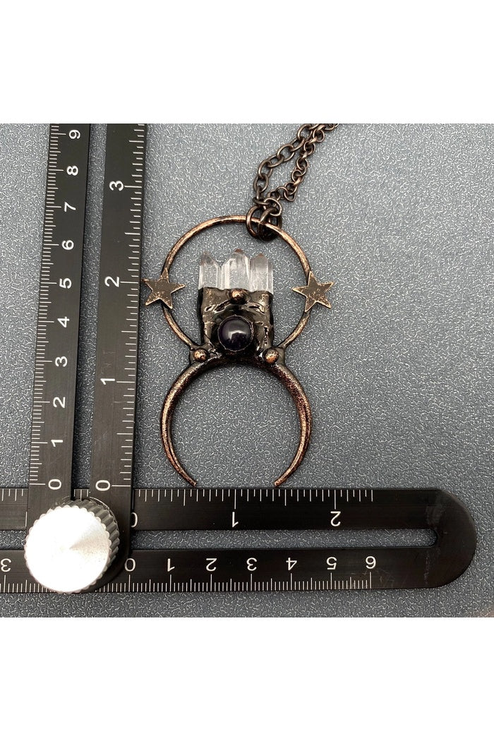 Celestial Crystal Moon Necklace