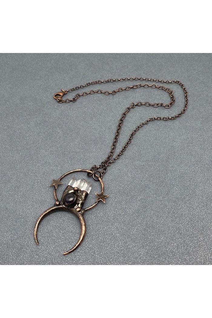 Celestial Crystal Moon Necklace