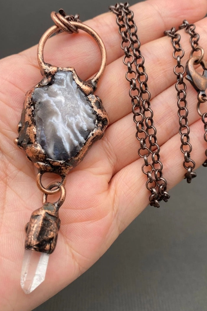 Raw Stone Drop Necklace
