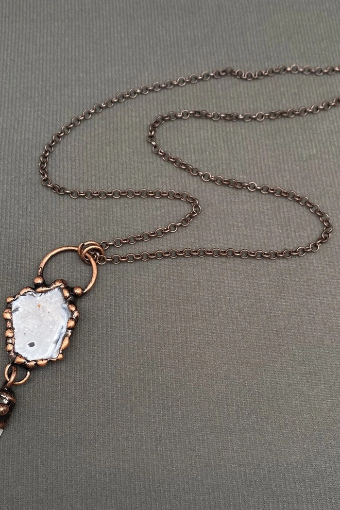 Raw Stone Drop Necklace