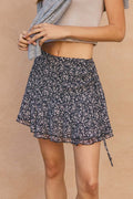 Floral Ruched Mini Skort