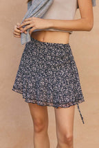 Floral Ruched Mini Skort