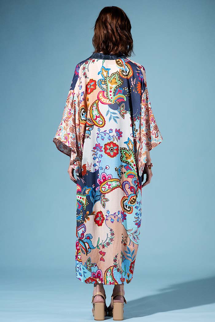 Petal Indigo Tapestry Kimono