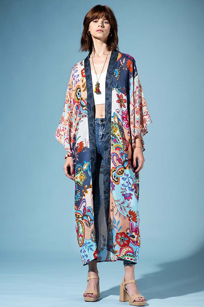 Petal Indigo Tapestry Kimono