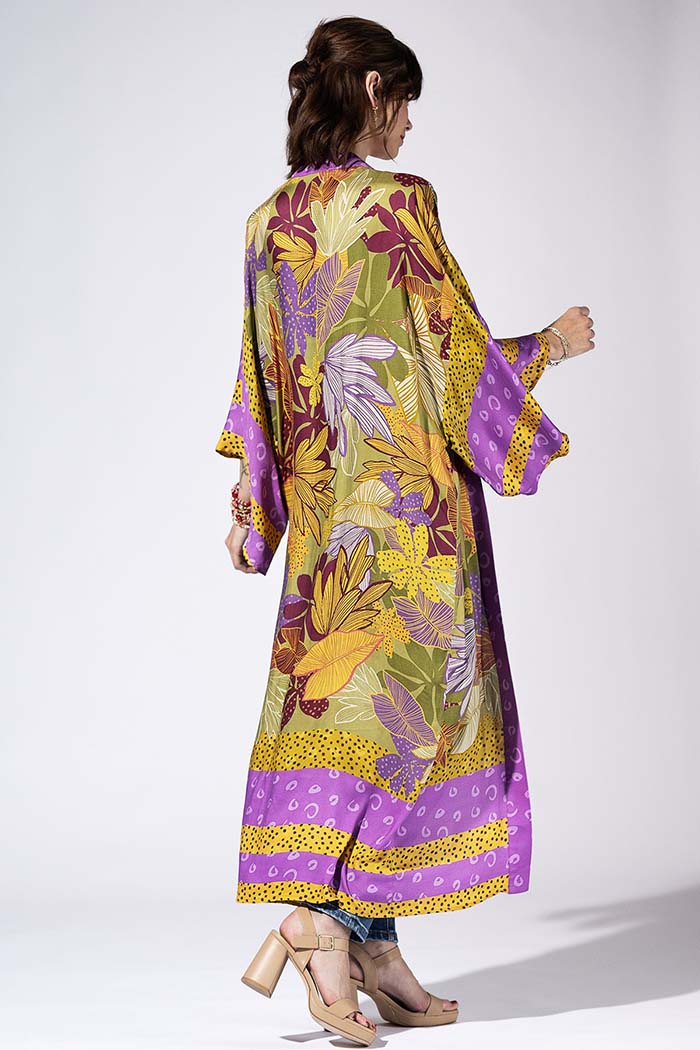 Saffron Violet Jungle Kimono