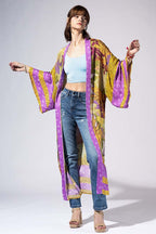 Saffron Violet Jungle Kimono