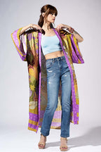 Saffron Violet Jungle Kimono