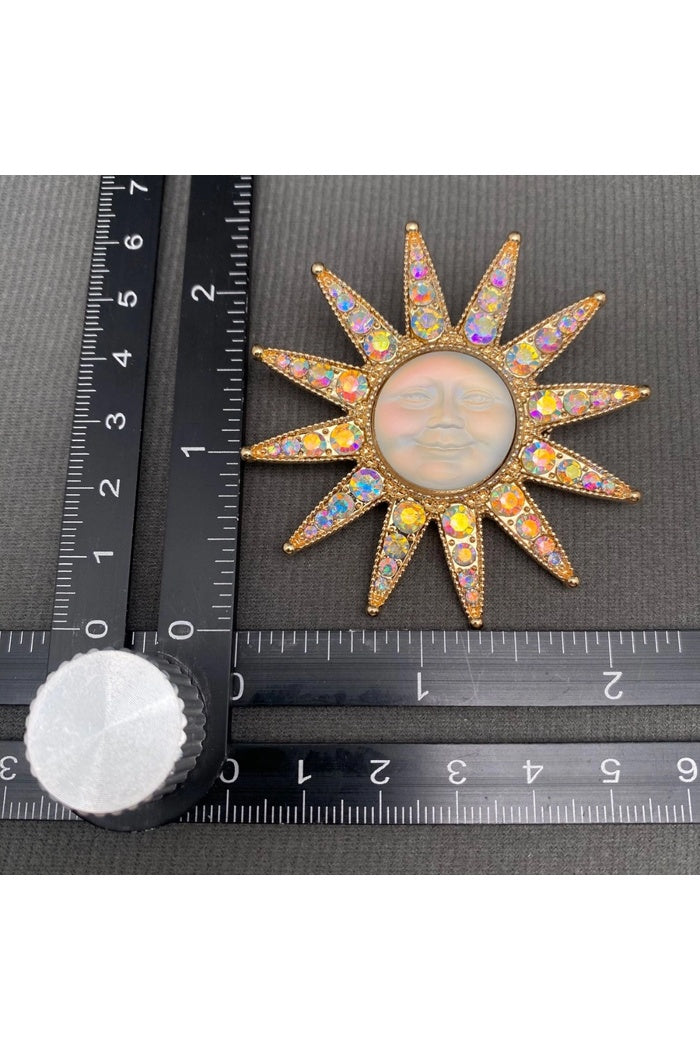 Celestial Glow Sun Brooch