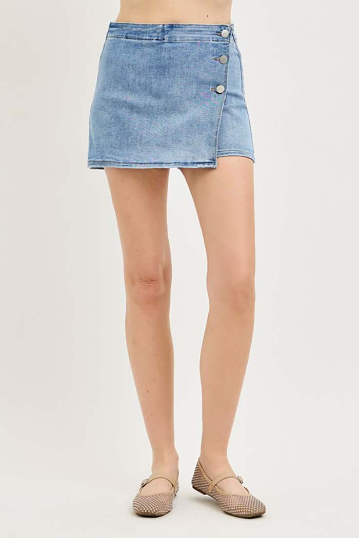 High Rise Button Down Skort