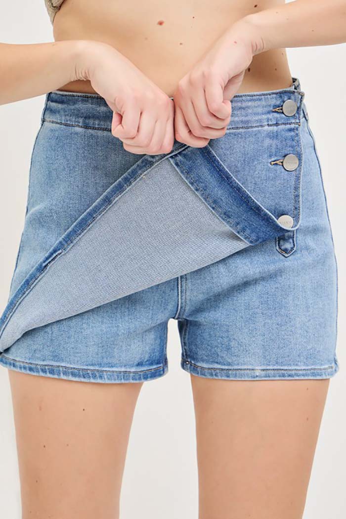High Rise Button Down Skort
