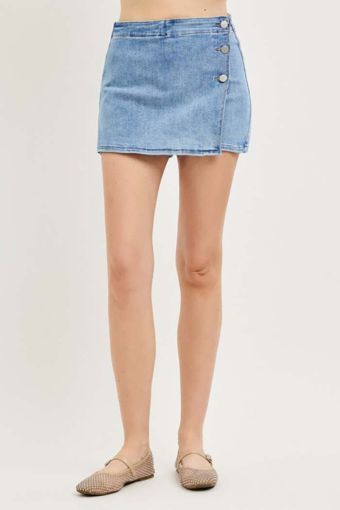 High Rise Button Down Skort