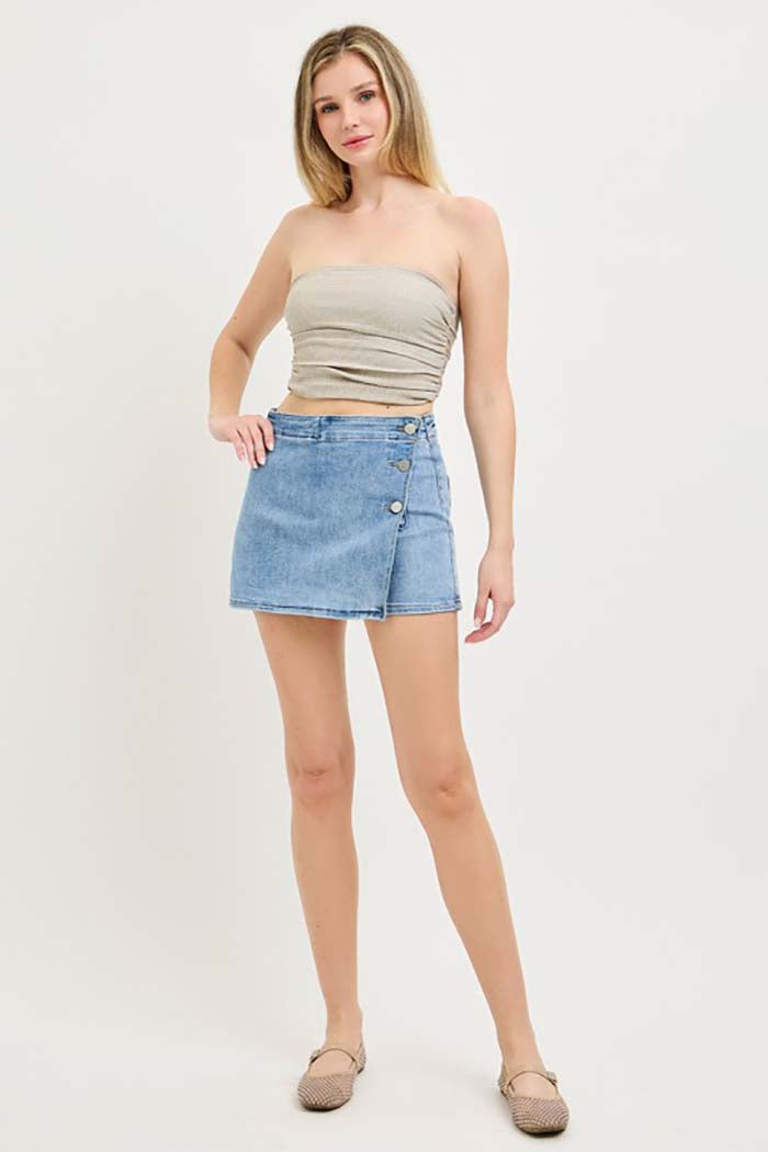 High Rise Button Down Skort