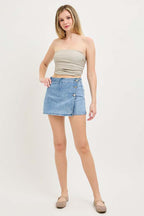 High Rise Button Down Skort