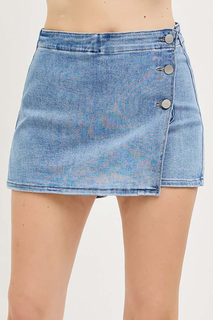 High Rise Button Down Skort
