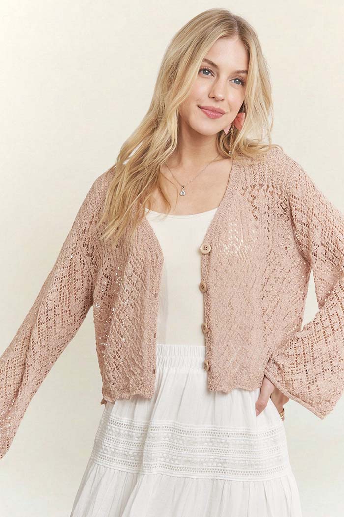 Blush Crochet Cardigan