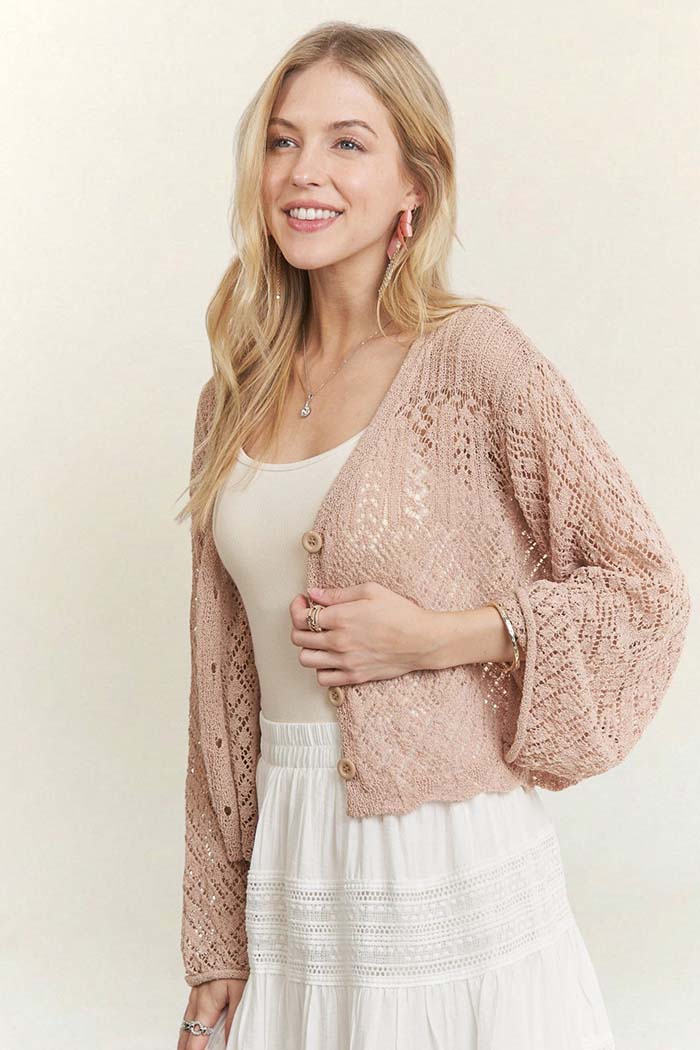 Blush Crochet Cardigan
