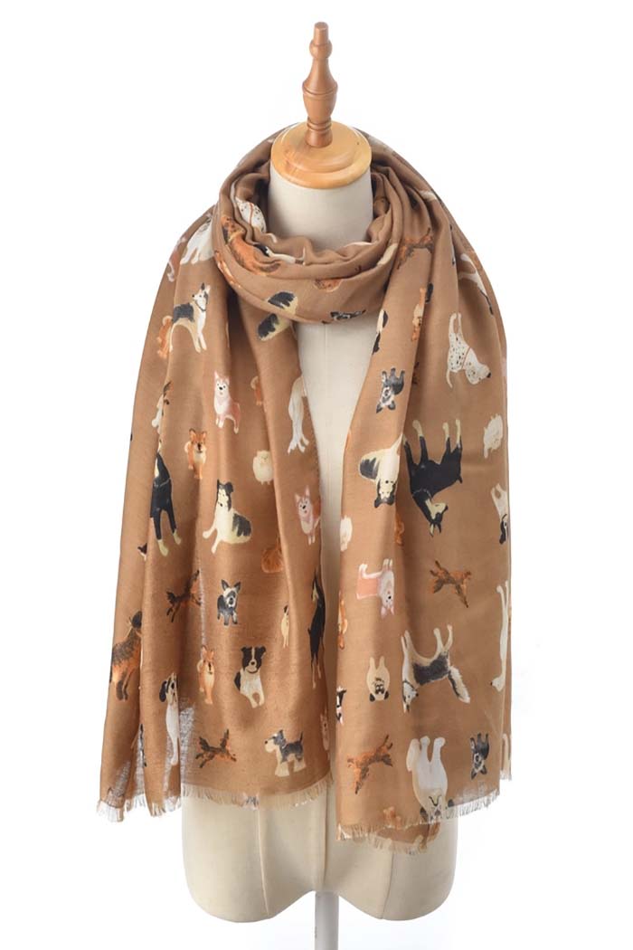 Playful Pup Print Scarf