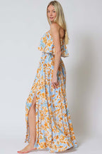Sunset Breeze Strapless Maxi Dress
