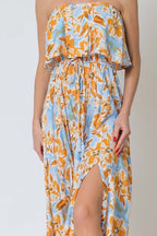 Sunset Breeze Strapless Maxi Dress
