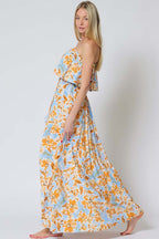 Sunset Breeze Strapless Maxi Dress