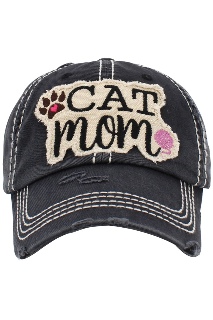 Cat Mom Vintage Ball Cap